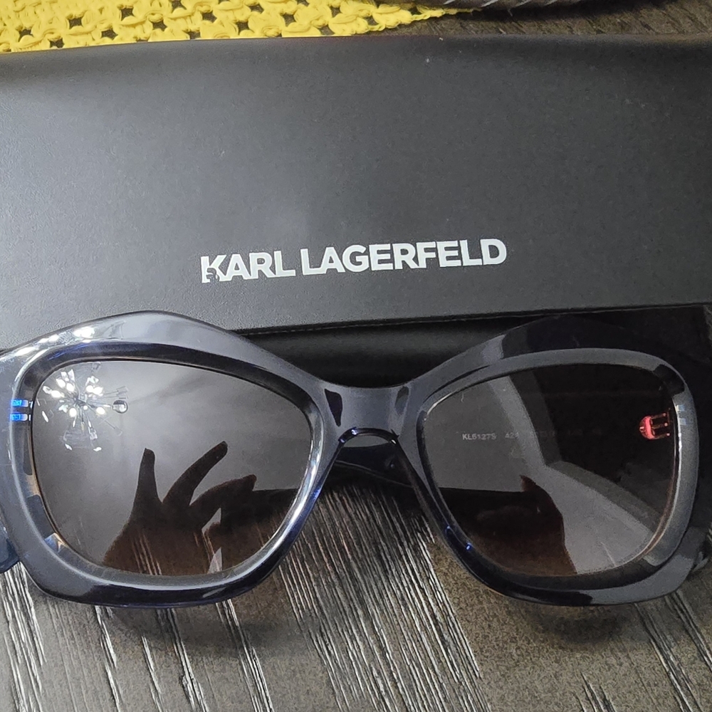 Karl Lagerfeld Black and Gold Sunglasses